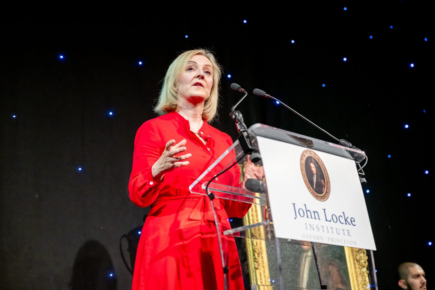 A speaker at the John Locke Institute awards ceremony in Oxford